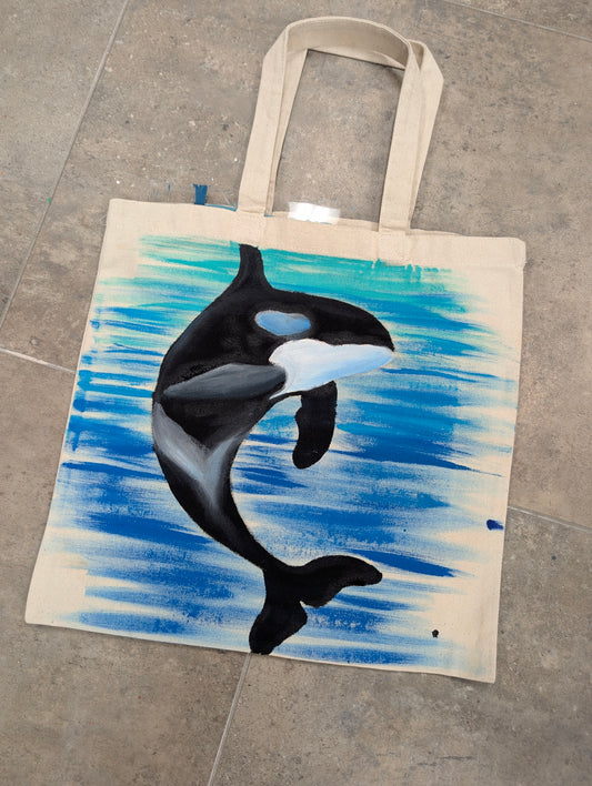 03.11.26 6pm Canvas Tote Painting Class - Orca Whale