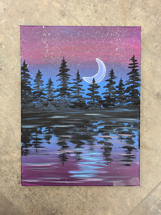 03.25.26 6pm Moonlit Lake Paint Class