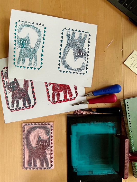 8.09.26 1pm Block Printing Greeting Cards with Molly